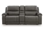 5Z-Harrenhurst 3-Piece Leather Dual Power Reclining Modular Loveseat with Console