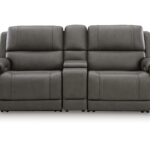 5Z-Harrenhurst 3-Piece Leather Dual Power Reclining Modular Loveseat with Console