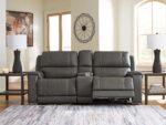 5Z-Harrenhurst 3-Piece Leather Dual Power Reclining Modular Loveseat with Console - Image 3