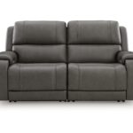 5Z-Harrenhurst 2-Piece Leather Dual Power Reclining Modular Loveseat
