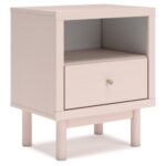 Wistenpine 21" 1 Drawer Charging Nightstand
