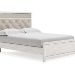 Altyra Queen Panel Bed with Upholstered Headboard