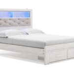 Altyra Queen Upholstered Bookcase Bed with Storage