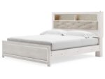 Altyra King Panel Bed with Upholstered Bookcase Headboard - Image 7