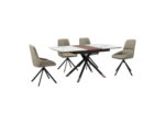 Armen Living Alora and Maverick Extendable Dining Table and 4 Chairs