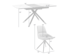 Armen Living Alora and Maverick Extendable Dining Table and 6 Chairs - Image 10