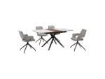 Armen Living Alora and Maverick Extendable Dining Table and 6 Chairs
