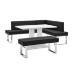Armen Living Amanda Dining Table with Nook Sofa and Bench