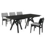 Armen Living Cortina and Lima Dining Table and 4 Chairs