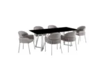 Armen Living Cressida and Portia Dining Table and 6 Chairs