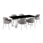 Armen Living Cressida and Portia Dining Table and 6 Chairs