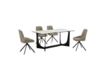 Armen Living Esme and Maverick Dining Table and 4 Chairs