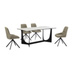 Armen Living Esme and Maverick Dining Table and 4 Chairs