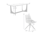 Armen Living Esme and Maverick Dining Table and 6 Chairs - Image 10