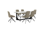 Armen Living Esme and Maverick Dining Table and 6 Chairs
