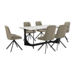 Armen Living Esme and Maverick Dining Table and 6 Chairs