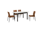 Armen Living Giana and Kash Extendable Dining Table and 4 Chairs
