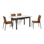 Armen Living Giana and Kash Extendable Dining Table and 4 Chairs