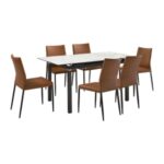 Armen Living Giana and Kash Extendable Dining Table and 6 Chairs