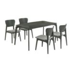 Armen Living Kalia Dining Table and 4 Chairs