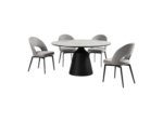 Armen Living Knox and Lucia Dining Table and 4 Chairs
