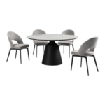 Armen Living Knox and Lucia Dining Table and 4 Chairs