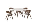 Armen Living Venus and Jackie Dining Table and 4 Chairs