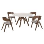 Armen Living Venus and Jackie Dining Table and 4 Chairs