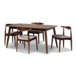 Baxton Studio Amato Dining Table and 4 Chairs Set