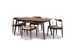 Baxton Studio Amato Dining Table and 4 Chairs Set - Image 3