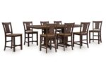 Anixburg Counter Height Dining Table and 8 Barstools