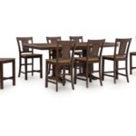 Anixburg Counter Height Dining Table and 8 Barstools