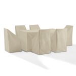 Crosley Furniture Outdoor Dining Table and 6 Dining Chairs Furniture Cover