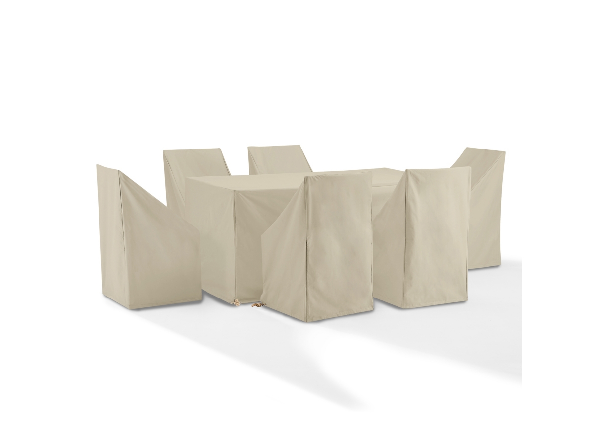 P600011641_2 Crosley Furniture Outdoor Dining Table and 6 Dining Chairs Furniture Cover - Image 1