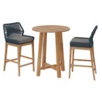 Modway Wellspring Outdoor Bar Table and 2 Bar Stools