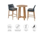 Modway Wellspring Outdoor Bar Table and 2 Bar Stools - Image 3