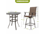 Nuu Garden Outdoor Bar Table and 2 Barstools - Image 3