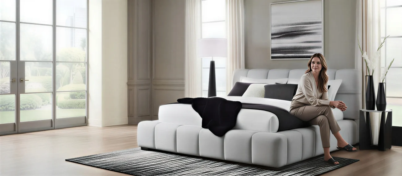 modern bedroom setup creating A better view for every room. with stylish bed and décor