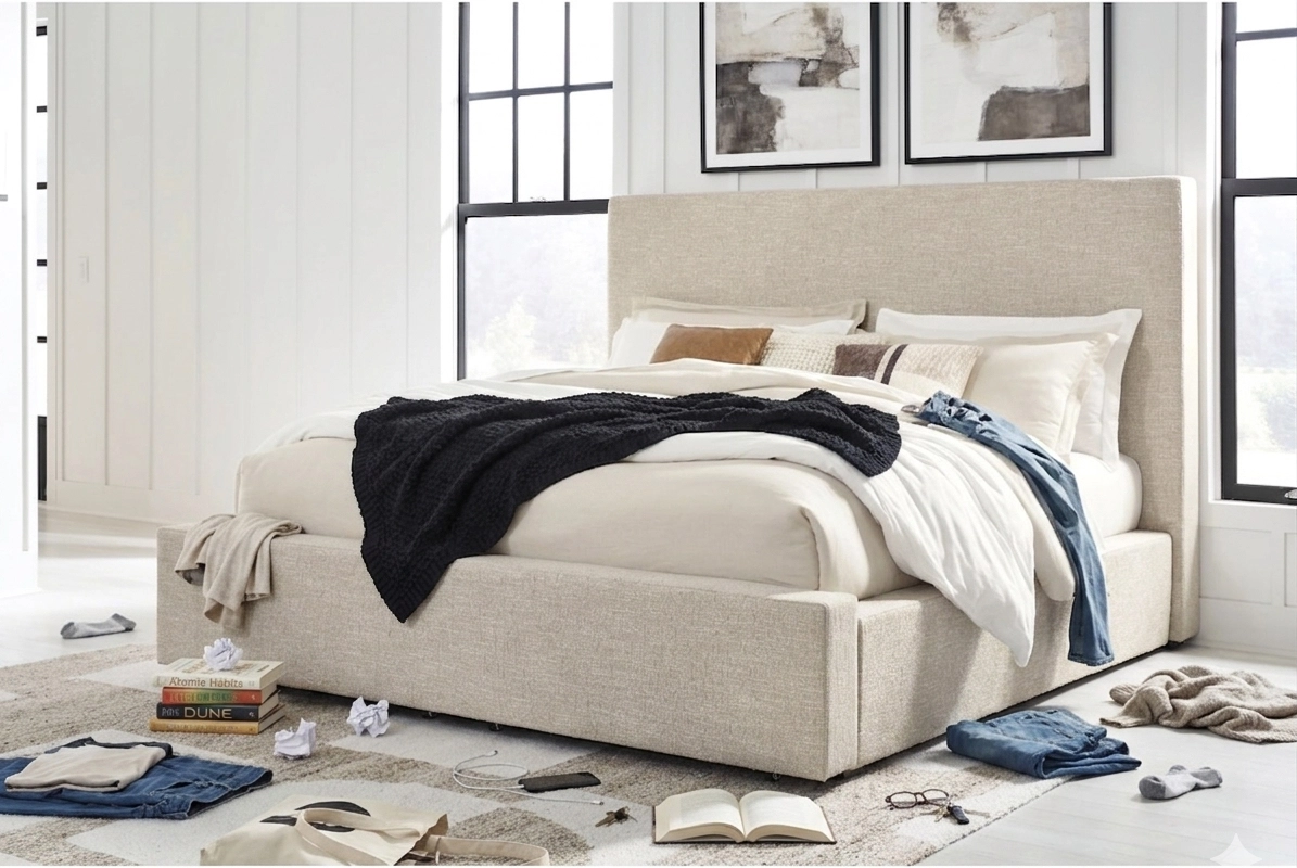 cluttered bedroom vs minimal modern bedroom design