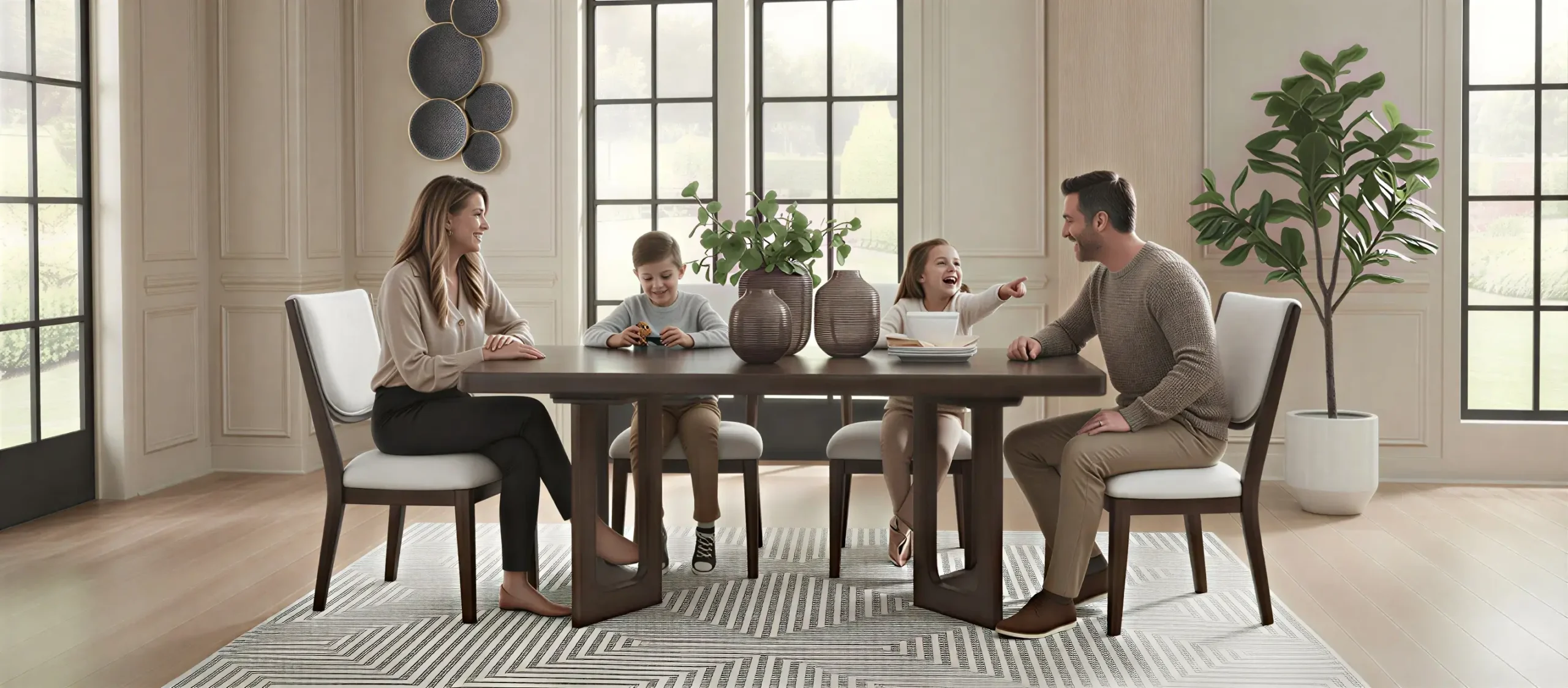 FurnishView help and support assisting customers choosing a family dining table for everyday meals