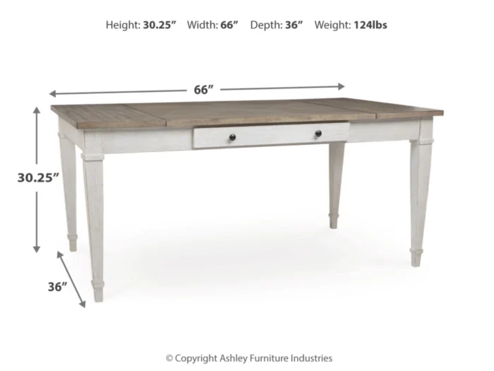 Skempton Storage Dining Table with 2 Side Drawers - Image 9